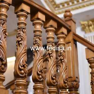 Luxury Brass Wood Balcony Design Trends No-0406