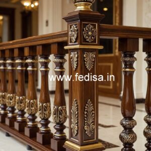 Elegant Brass Wood Stair Fence Collection No-0410