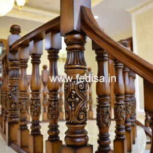 Stylish Brass Wood Interior Railings Inspiration No-0411