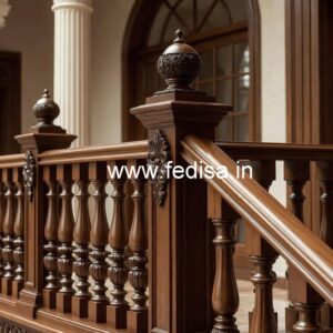Premium Brass Wood Staircase Handrails No-0412