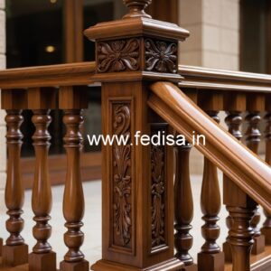 Brass Wood Staircase Side Railings for Villas No-0414