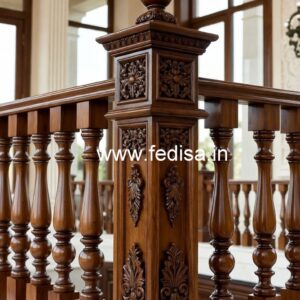 Luxury Brass Wood Balcony Safety Fence No-0424