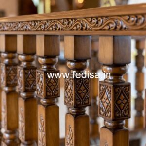 Brass Wood Handrail Design for Luxury Homes No-0426