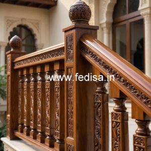Elegant Brass Wood Staircase Interior Inspiration No-0428