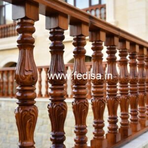 Premium Brass Wood Balcony Handrails No-0430