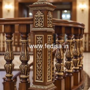 Decorative Brass Wood Fence for Duplex House No-0443