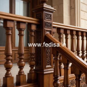 Brass Wood Stair Railings with Premium Finish No-0444
