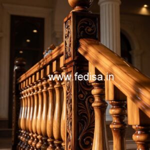 Elegant Brass Wood Railings for Staircase No-0453