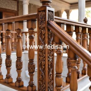 Elegant Brass Wood Fence for Balcony Design No-0459