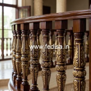 Decorative Brass Wood Railings for Interior Decor No-0461