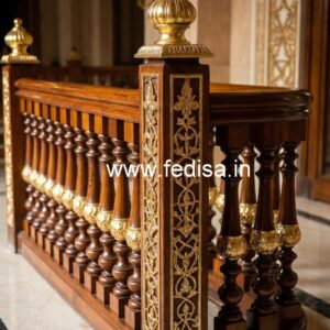 Luxury Brass Wood Handrail Ideas for Homes No-0462