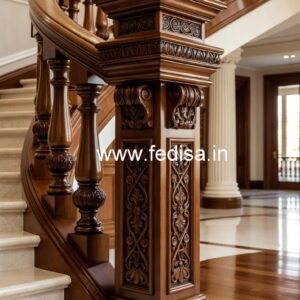 Luxury Brass Wood Staircase Handrails for Duplex No-0468