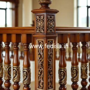 Stylish Brass Wood Balcony Decor with Modern Finish No-0469
