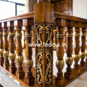 Modern Brass Wood Railings for Interior Staircase No-0471