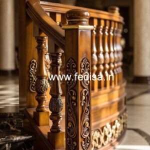 Premium Brass Wood Balcony Fence Inspiration No-0473