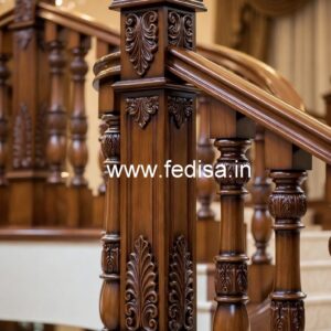 Luxury Brass Wood Staircase Design Collection No-0474