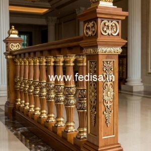 Premium Brass Wood Stair Fence Inspiration No-0487