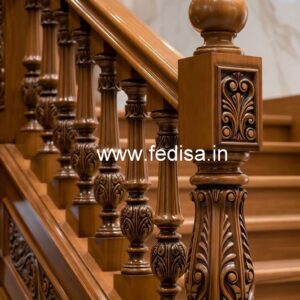 Decorative Brass Wood Railings for Luxury Homes No-0490