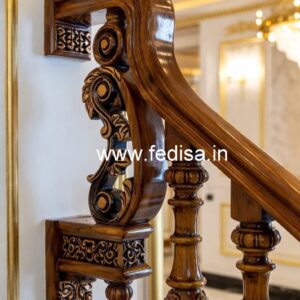 Stylish Brass Wood Staircase Fence Collection No-0498