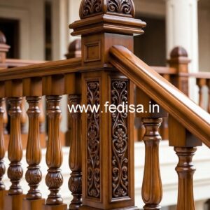 Elegant Brass Wood Railings with Artistic Look No-0499