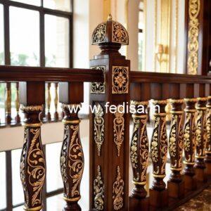 Premium Brass Wood Balcony Design Inspiration No-0500