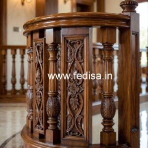 Brass Wood Railing Design for Modern Staircase No-0501