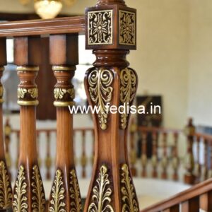 Premium Brass Wood Balcony Fence Trends No-0506