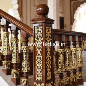 Elegant Brass Wood Fence with Modern Finish No-0509