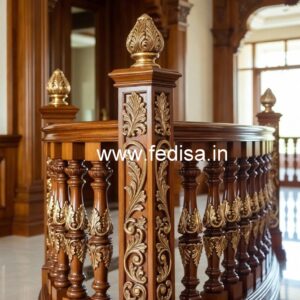 Decorative Brass Wood Balcony Safety Railings No-0517