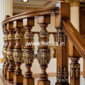 Modern Brass Wood Staircase Fence Inspiration No-0518