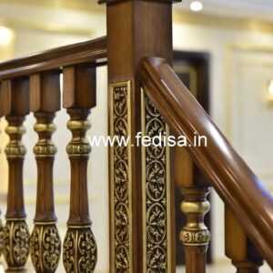 Elegant Brass Wood Balcony Collection for Interiors No-0520