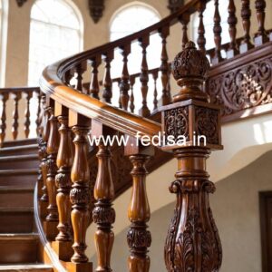 Premium Brass Wood Stair Railings for Duplex House No-0521