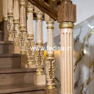Luxury Brass Wood Staircase Design Inspiration No-0523
