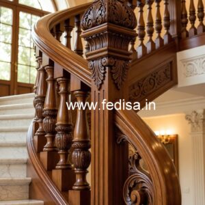 Decorative Brass Wood Railings for Contemporary Homes No-0528