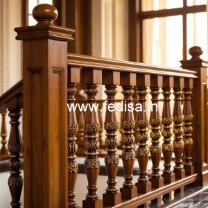 Stylish Brass Wood Balcony Safety Fence Collection No-0531