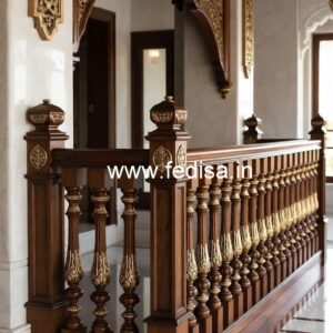 Stylish Brass Wood Railings with Rich Finish No-0537