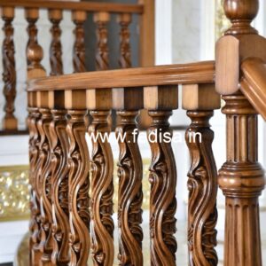 Elegant Brass Wood Balcony Fence Inspiration No-0538