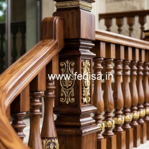 Premium Brass Wood Handrails for Modern Homes No-0539
