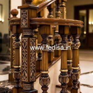 Decorative Brass Wood Stair Fence Trends No-0540
