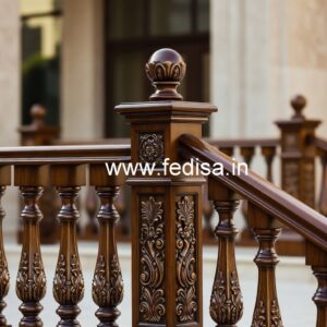 Stylish Brass Wood Fence with Artistic Touch No-0543