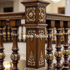 Luxury Brass Wood Balcony Railings with Modern Look No-0547