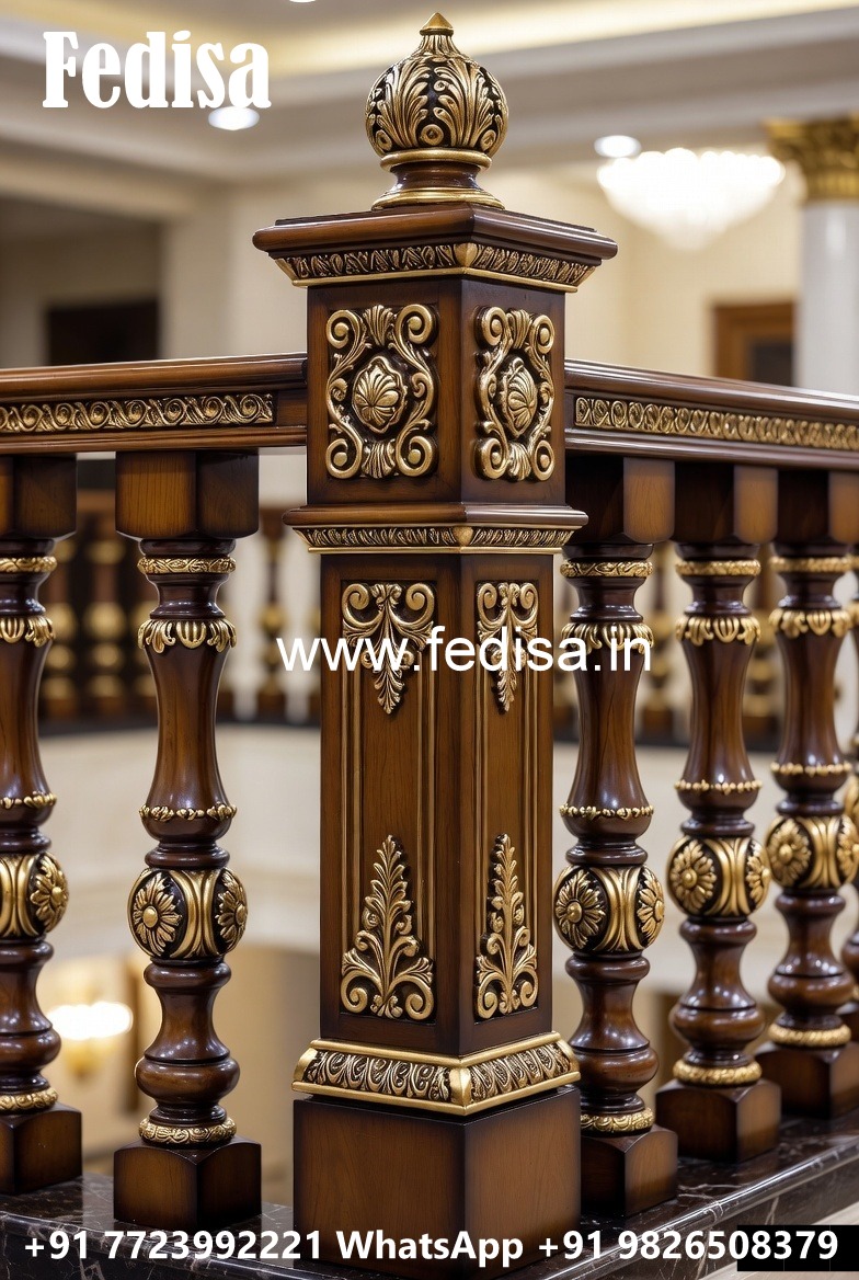 Luxury Brass Wood Balcony Railings with Modern Look No-0547