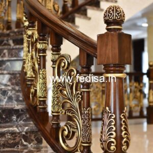 Premium Brass Wood Balcony Design Collection No-0557
