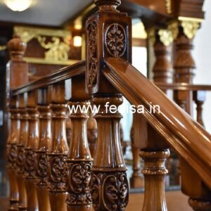 Premium Brass Wood Balcony Handrails with Rich Style No-0563