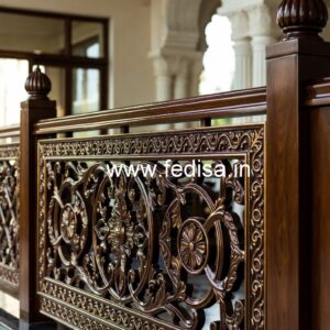 Decorative Brass Wood Railings for Modern Staircase No-0564