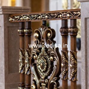 Modern Brass Wood Staircase Side Fence Inspiration No-0566