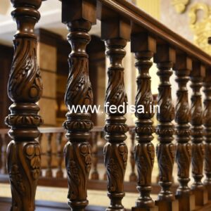 Modern Brass Wood Railings for Elegant Interiors No-0572