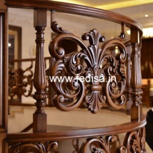 Decorative Brass Wood Stair Railings Collection No-0576