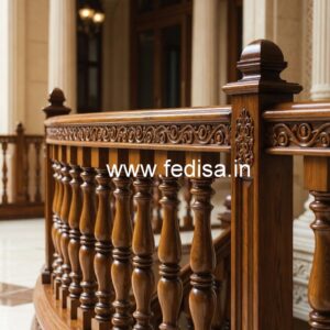 Modern Brass Wood Balcony Design Inspiration No-0578