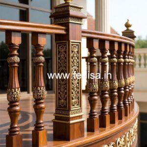 Stylish Brass Wood Staircase Decor Collection No-0579